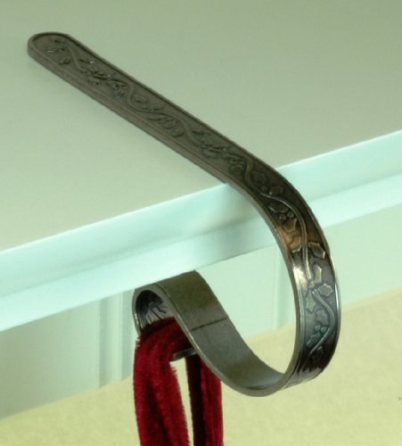 Holly Mantle Clip Stocking Holders - Antique Nickel