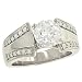 Jewelry : Tapered Pave Diamond Engagement Ring .27cttw (CZ ctr)