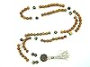Meditation Gift- Rudraksha with Tiger Eye Rosary Yoga Mala Necklace 108 Beads