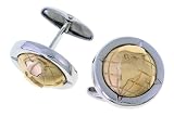 Sterling Silver Two Tone Globe Cuff Links