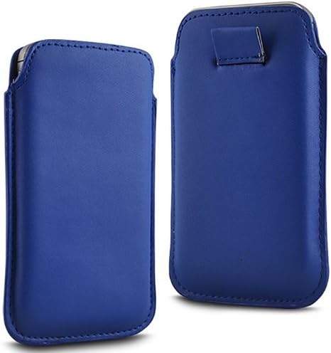 N4U Accesoories Twin Value Pack - 2 X Dark Blue Superior Pu Soft Leather Pull Flip Tab Case Cover Pouch For Sony Ericsson Xperia X8