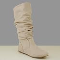 ZULU Slouch Mid Calf Suede Winter Dress Boots Winter White