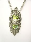 Rocker Jewelry Large Metal Owl Pendant Elegant Euro style Pewter Vertical Setting Rock Star Jewelry