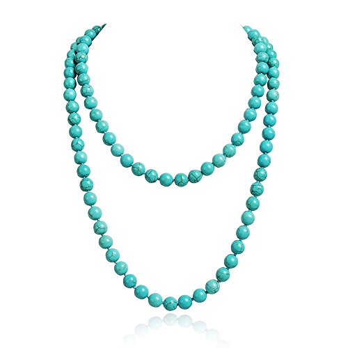 Jane Stone Statement Bib Jewelry Turquoise Double Strand Necklace