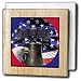 Sandy Mertens Patriotic - Bald Eagle Liberty Bell and Flag - Tile Napkin Holders