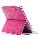 Cute Magic Girl Lopez Cartoon Smart Cover Shell Pu Leather Case Sleep Wake for Apple Ipad 2 Ipad2 -Pink