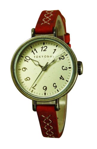 Womens Red Charing Slim Strap Leather Watch by TOYKObay