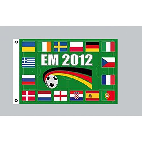 Flagge 90 x 150 : EM 2012 mit 16 Ländern