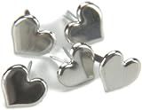 Creative Impressions Metal Paper Fasteners 50/Package, Silver Hearts