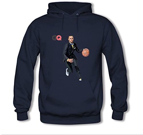 Yuggle Fashion Printing Customized Stephen Curry Men's Classic Hoodie Sweatshirt Deep Blue