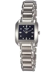 Tissot Womens T02128554 T-Wave Black Diamond Dial Watch