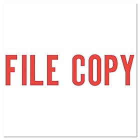 Shachihata - Ecostamp "file copy" title stamp, 2 x 1/2, red - Pack of 7