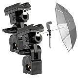Fotodiox, KIT of TWO, Swivel Flash Bracket Umbrella Holder Studio Tilting Bracket for Nikon SB-24, SB-26, SB-28, SB-400, SB-600, SB-700, SB-800, SB-900, Canon Speedlite 380EX, 420EX, 430EX, 430EXII, 540EX, 550EX, 580EX, 580EXII