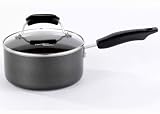 Hamilton Beach 92009 Aluminum Nonstick Elite 2 Quart Covered Sauce Pan, Black