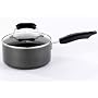 Hamilton Beach 92009 Aluminum Nonstick Elite 2 Quart Covered Sauce Pan, Black