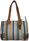 Women's Etienne Aigner Purse Handbag Marseille Fabric Collection Multi-Colored Striped