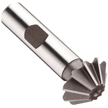 Niagara Cutter CH126 Single Angle Shank Type Chamfering Cutter, High Speed Steel, Uncoated (Bright), Weldon Shank, 45 Degree Angle, 1" Cutter Diameter, 10 Tooth, 5/16" Width
