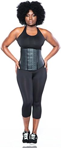 Slim Girl Shapewear womens 3 Hook Latex Cincher XS Black