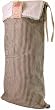 Cafe Creme long laundry bag beige stripes and white top, fully lined, drawstring closure