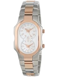Philip Stein Womens 1TRG-FMOP-SSTRG "Signature" Two-Tone Rose Gold-Plated Stainless Steel Bracelet Watch