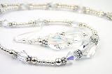 Crystal April Birthstone Sterling Silver Swarovski Crystal Handmade Beaded Necklace and Earring 2 Piece SET