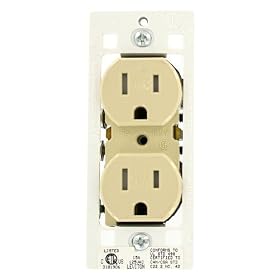 Leviton W5320-TCI 15A 125V 2 Pole 3 Wire Cheetah Weather and Tamper Resistant Duplex Receptacle, Grounding