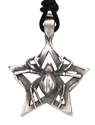 Spider Star Pewter Pendant Necklace Cool Man