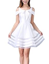 Sexy Cutout Backless Organza Fit-and-Flare  Dress