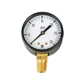 Buy 2-Inch Bottom Mount Pool Vacuum Gauge (0-30 HG) by Blue Devil Vacuum Gauge now!