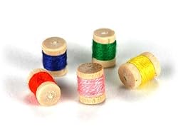 Dollhouse Miniature Sewing Set of 5 Spools of Thread