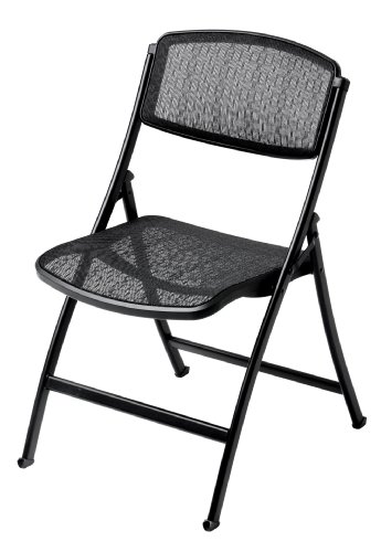 Mity-Lite MESH ONE Folding Guest Chair, Black, 4 pack