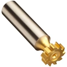 Niagara Cutter B555 Straight Tooth Shank Type Keyseat Cutter, High Speed Steel, TiN Coated, Round Shank, 5/8" Cutter Diameter, 10 Tooth, 3/16" Width