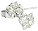 Sterling Silver 5 mm (0.70 Carat Size each) Square Invisible Cut Cubic Zirconia Stud Earrings
