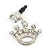 For Apple iPhone 4S 4 Galaxy S Cell Phones & MP3s Silver Crown Silver Gems Universal 3.5mm Headphone Plug Charm
