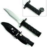 Trademark Black Survival Knife with Survival Gear