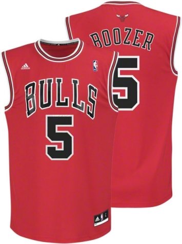 Chicago Bulls Number 5 Carlos Boozer Youth Replica Road Jersey - Red