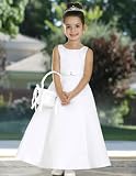 Arianna Classic A-Line Dress with Rhinestone Accented Bow