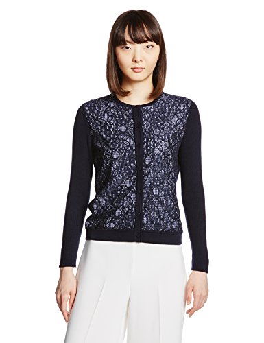 (ナラ カミーチェ)NARA CAMICIE ギンガムチェック×チュールレースクルーネックカーディガン