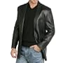 BGSD Men's One-Button Lambskin Leather Blazer - Regular & Tall