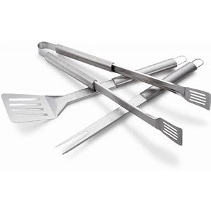 Weber 6420 3-Piece Stainless-Steel Barbecue Tool Set by