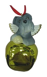#!Cheap Cute Christmas Holiday Schnauzer Dog Gold Ornament Bell Figurine Pup
