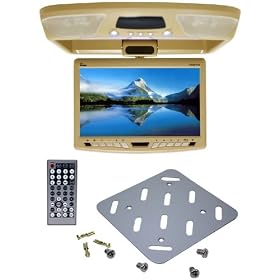 Brand New Tview T90dvfd-beige All in One Huge 9" Flip Down, Roof Mount Car Monitor with Built in Dvd, Cd, Mp3 Player + Usb Input + Sd Card Reader + Ipod Interface + Ir Transmitter + Dome Lights +