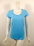 LOVE KYS womens light blue scoop tee top L