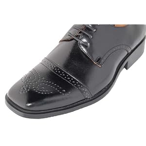 WOW!! POWER. GENUINE LEATHER Line Uppers Designer Jet Black Classy Fashion Shoe for Men Style# LEATHER LINE 106-2 GIORGIO BACCINI by AMERICAN SHOE FACTORY