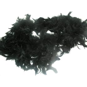 Black Feather Boa 6 feet long~ Great for Flapper Costume, Dress-up, Evening Fun