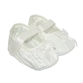 Baby Girls White Satin Mary Jane Pram Shoes