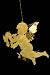Angel & Horn Christmas Tree Ornament - Brass