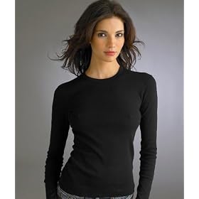 Three Dots Long Sleeve Crew Neck T-Shirt by Three Dots