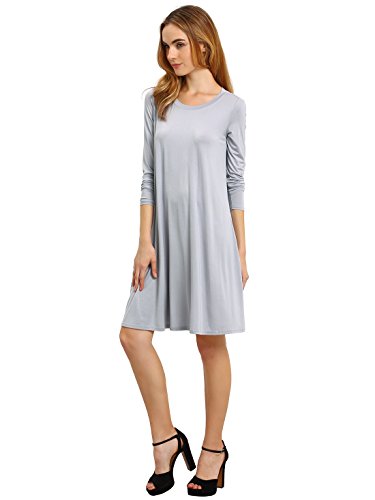 ROMWE Women's Long Sleeve Loose Casual Tunic T-Shirt Dress