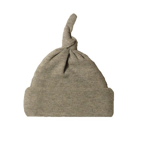 Solid color knotted Hat child, newborns up to 12 pounds, Grey Heather